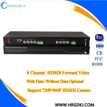 20 km FC fiber port DC12V/1A 8 channel hd sdi receiver